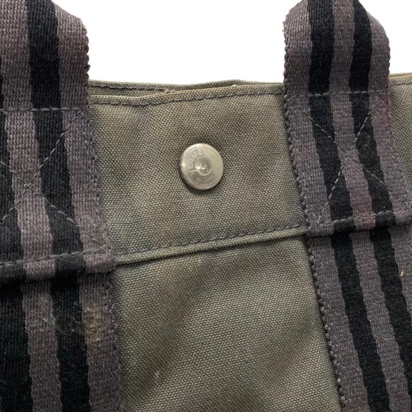Auth HERMES Fourre Tout Tote PM - Dark Gray Canvas Tote Bag - Picture 6 of 10